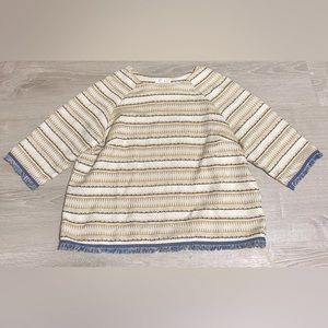 ❗️5/$10❗️Elvi Stripe Fringe Top Size US 18